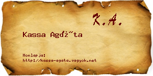 Kassa Agáta névjegykártya